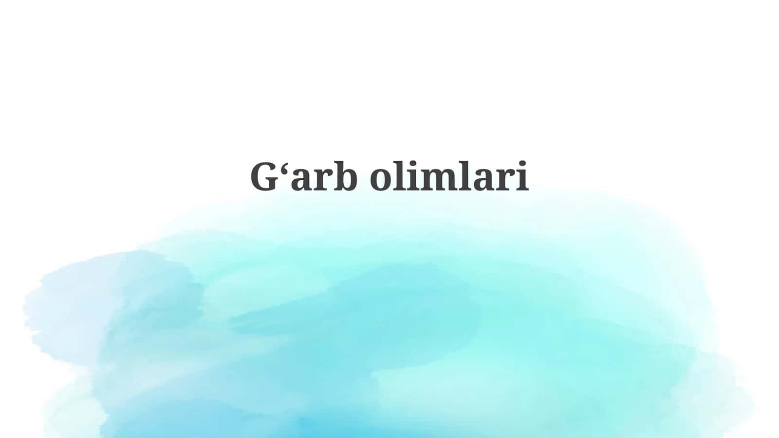 G'arb olimlari: Kashfiyotlar va Innovatsiyalar