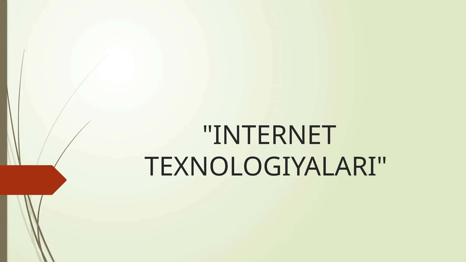 INTERNET TEXNOLOGIYALARI