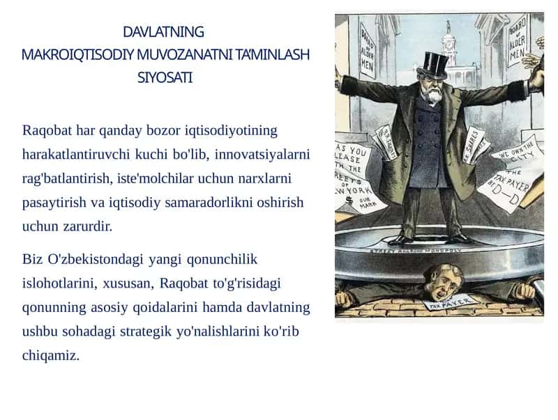 DAVLATNINGMAKROIQTISODIY MUVOZANATNITA’MINLASH SIYOSATI