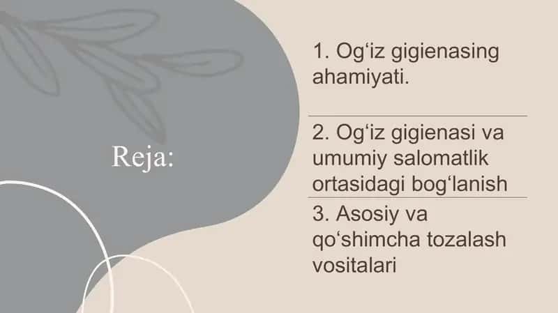 og'iz bo'shlig'i gigiyenasi