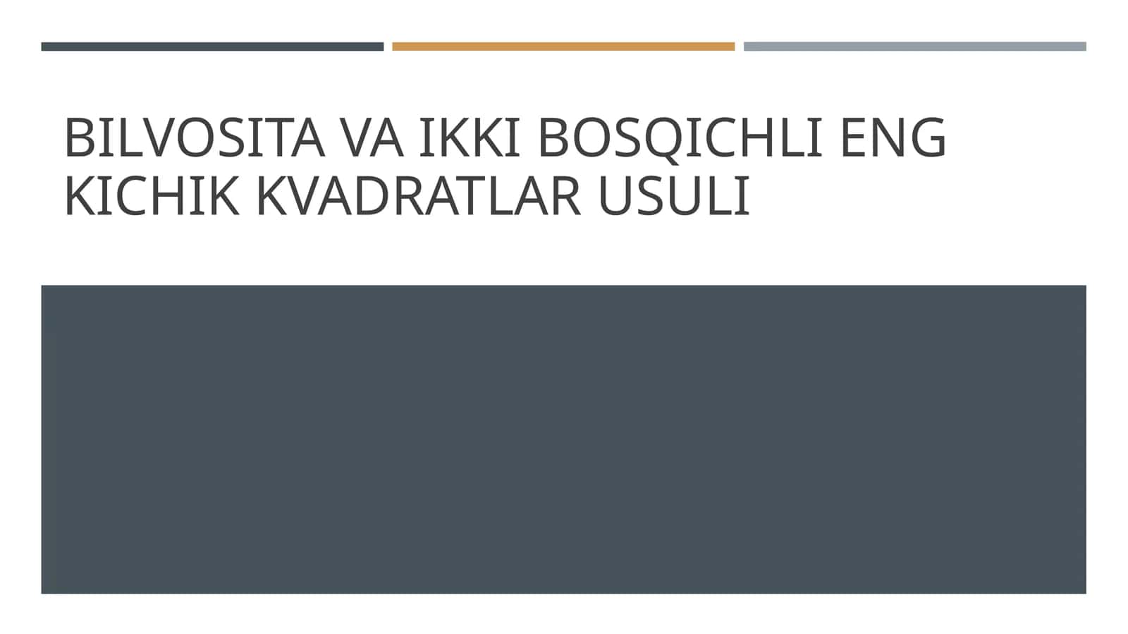 Indirect va ikki bosqichli eng kichik kvadratlar usuli