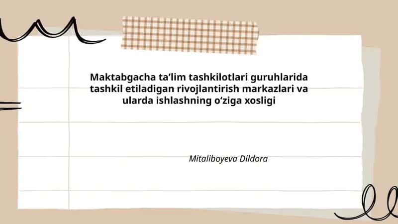 Rivojlantirish markazlari va ularda ishlashning oʻziga xosligi