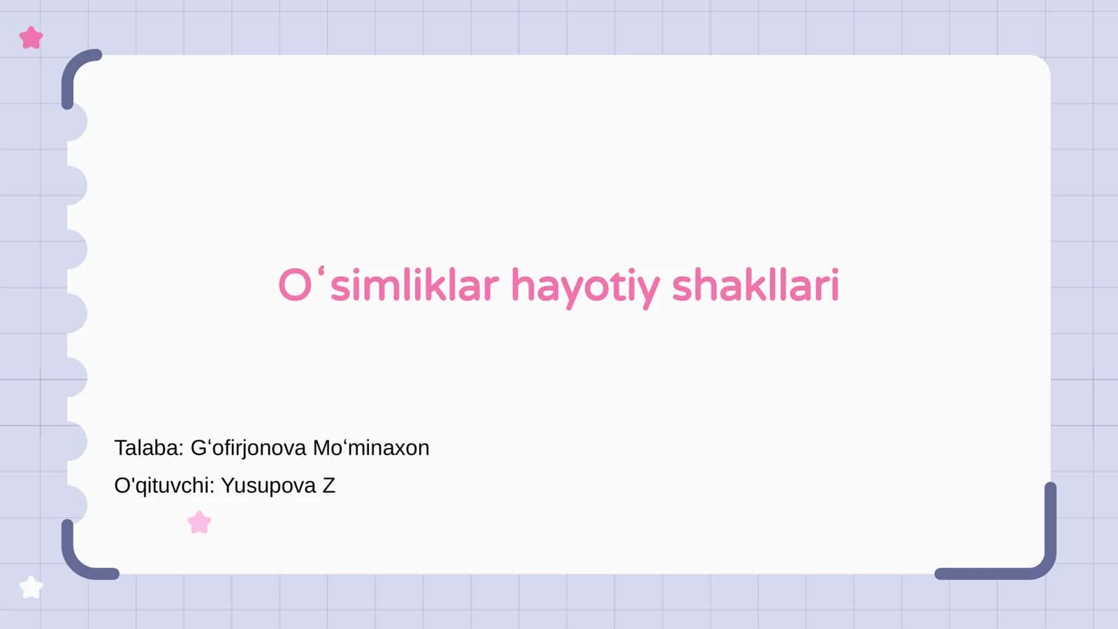Oʻsimliklar hayotiy shakllari