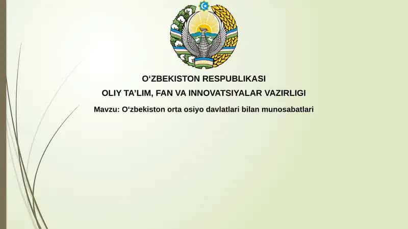 Oʻzbekiston va Markaziy Osiyo: Tarix, Siyosat va Xavfsizlik