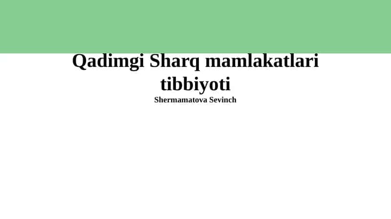 Qadimgi Sharq mamlakatlari tibbiyoti