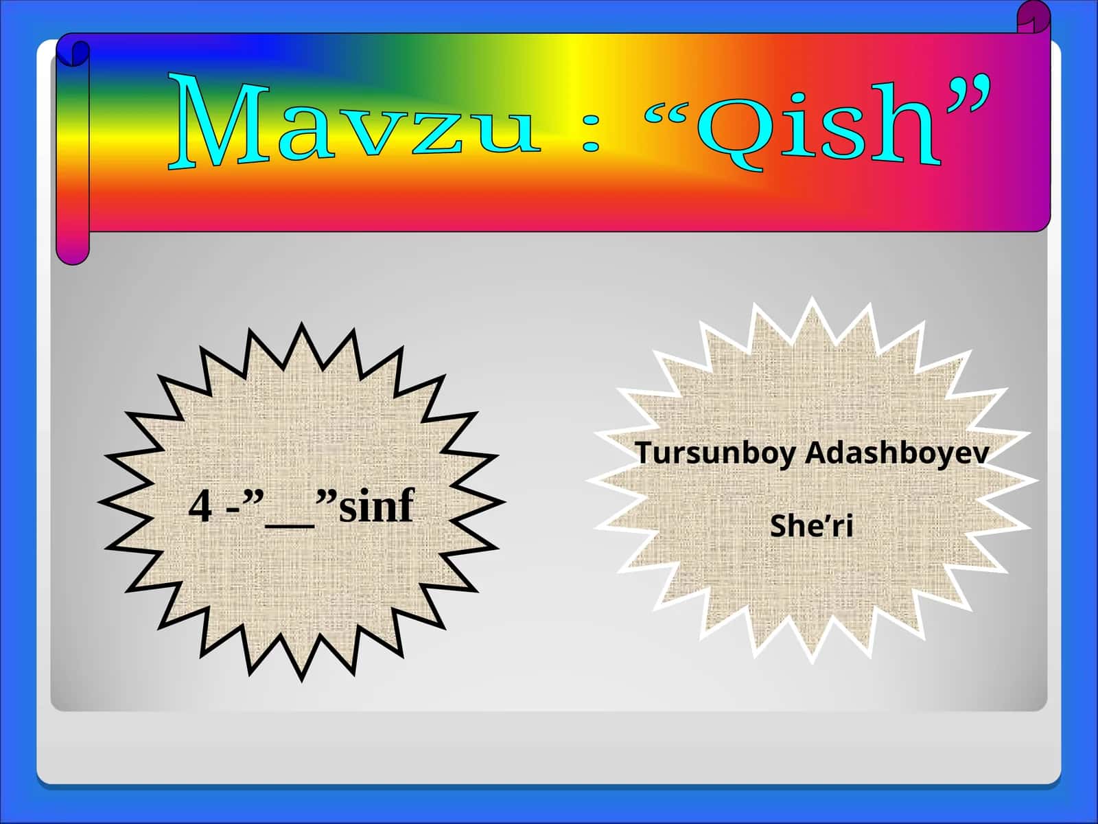 Qish mavzusida taqdimot ishi