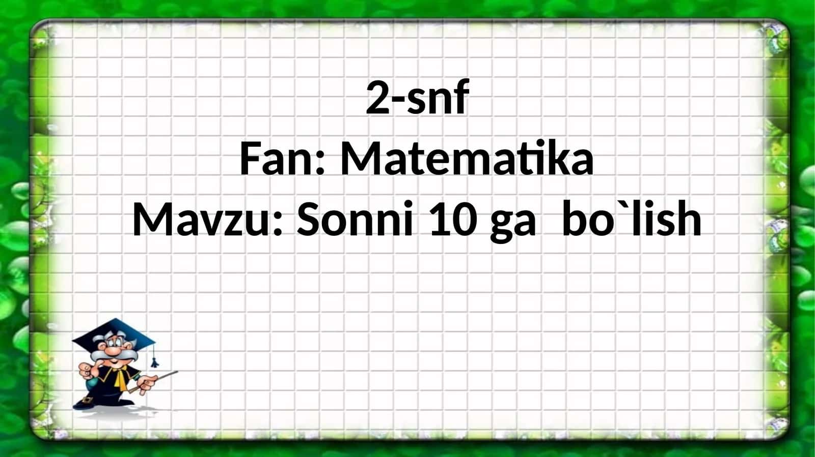 Sonlarni 10 ga bo'lish