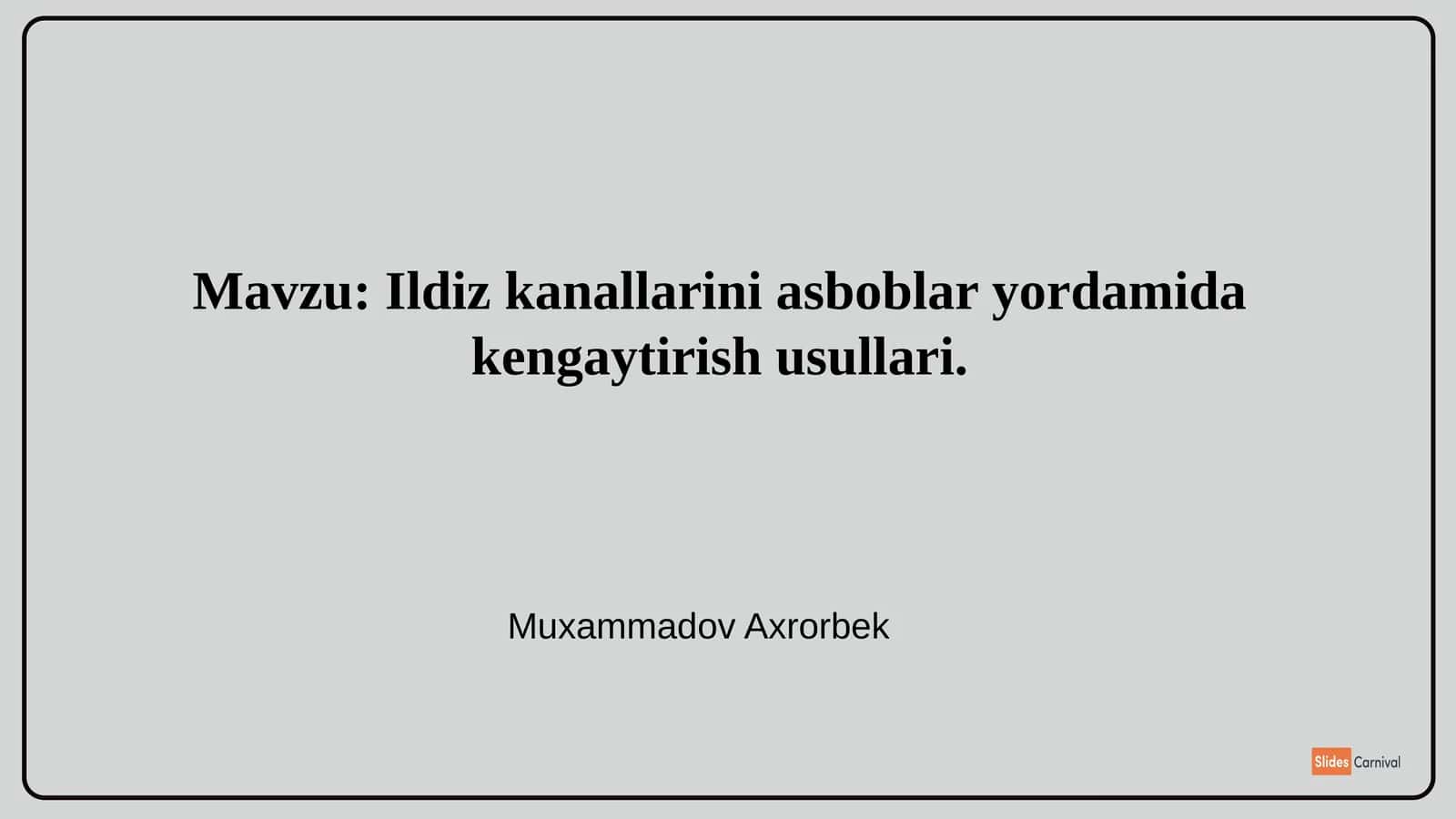 Ildiz kanallarini kengaytirish usullari