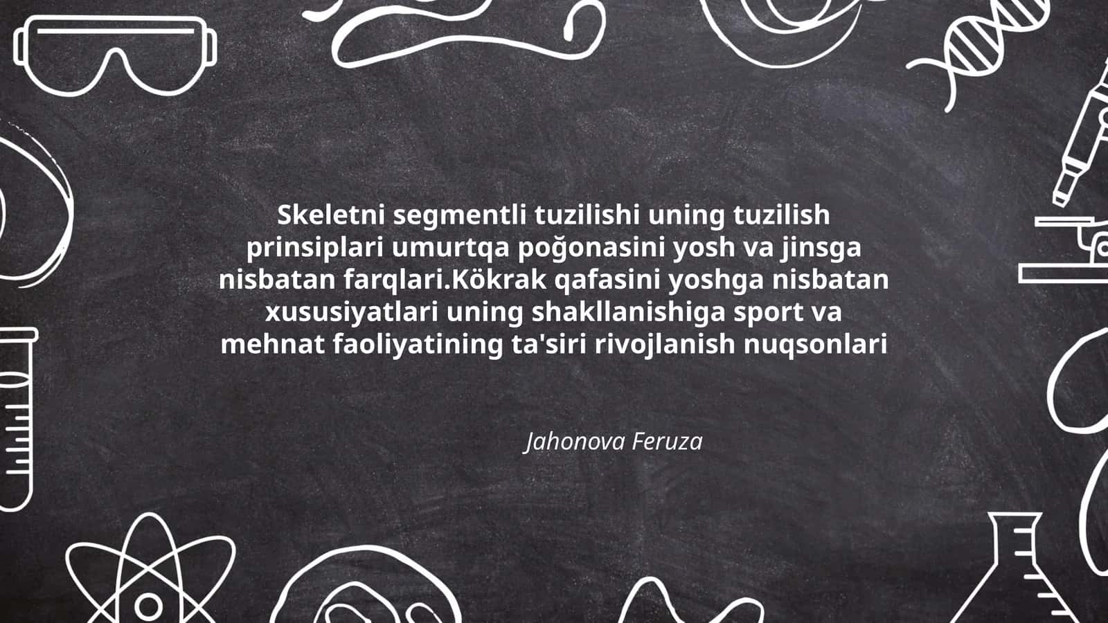 Skeletni segmentli tuzilishi uning tuzilish prinsiplari umurtqa poğonasini yosh va jinsga nisbatan farqlari