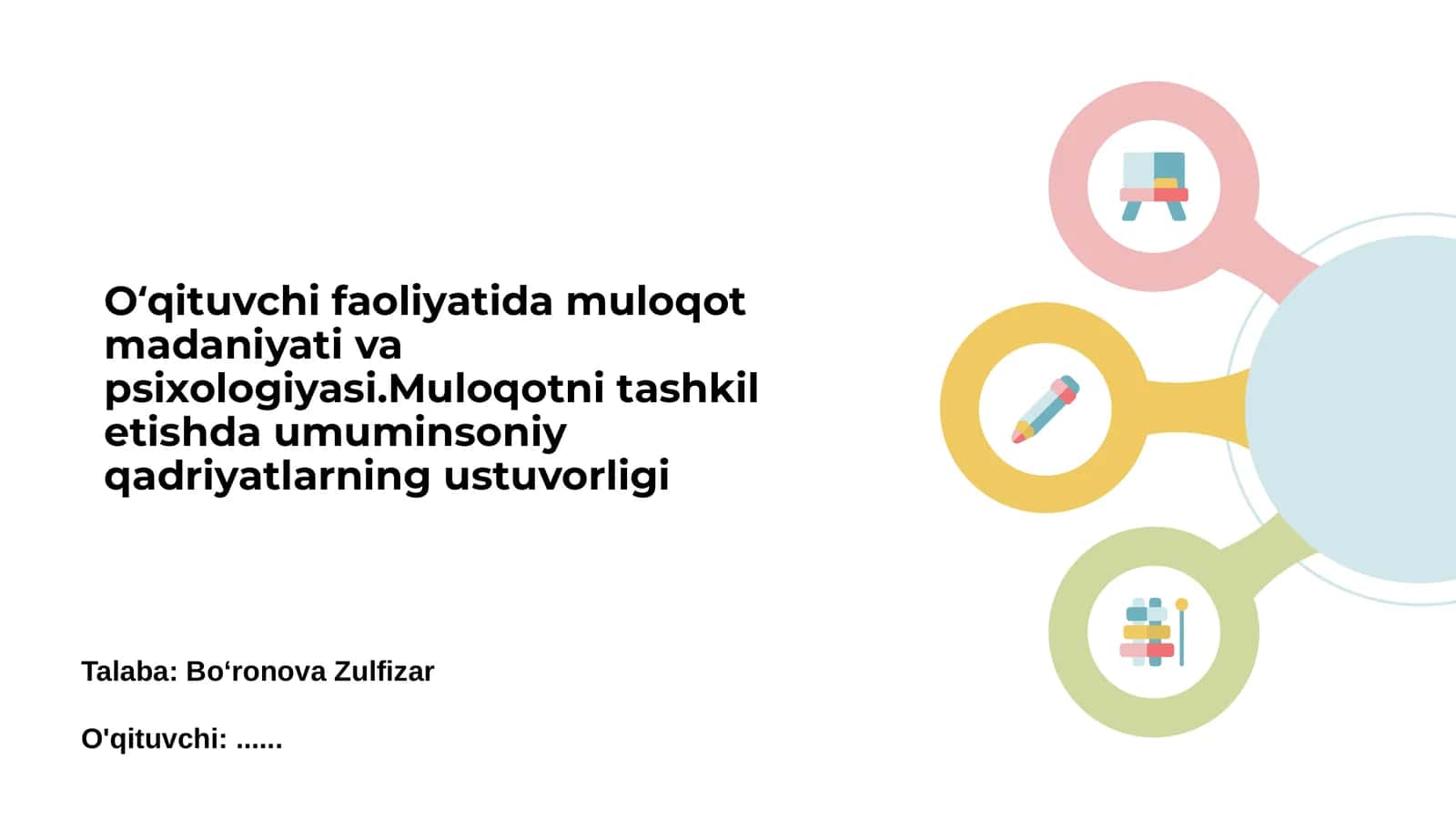 Muloqotni tashkil etishda umuminsoniy qadriyatlarning ustuvorligi