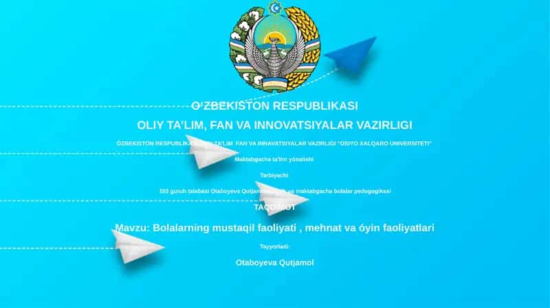 Bolalarning mustaqil faoliyati