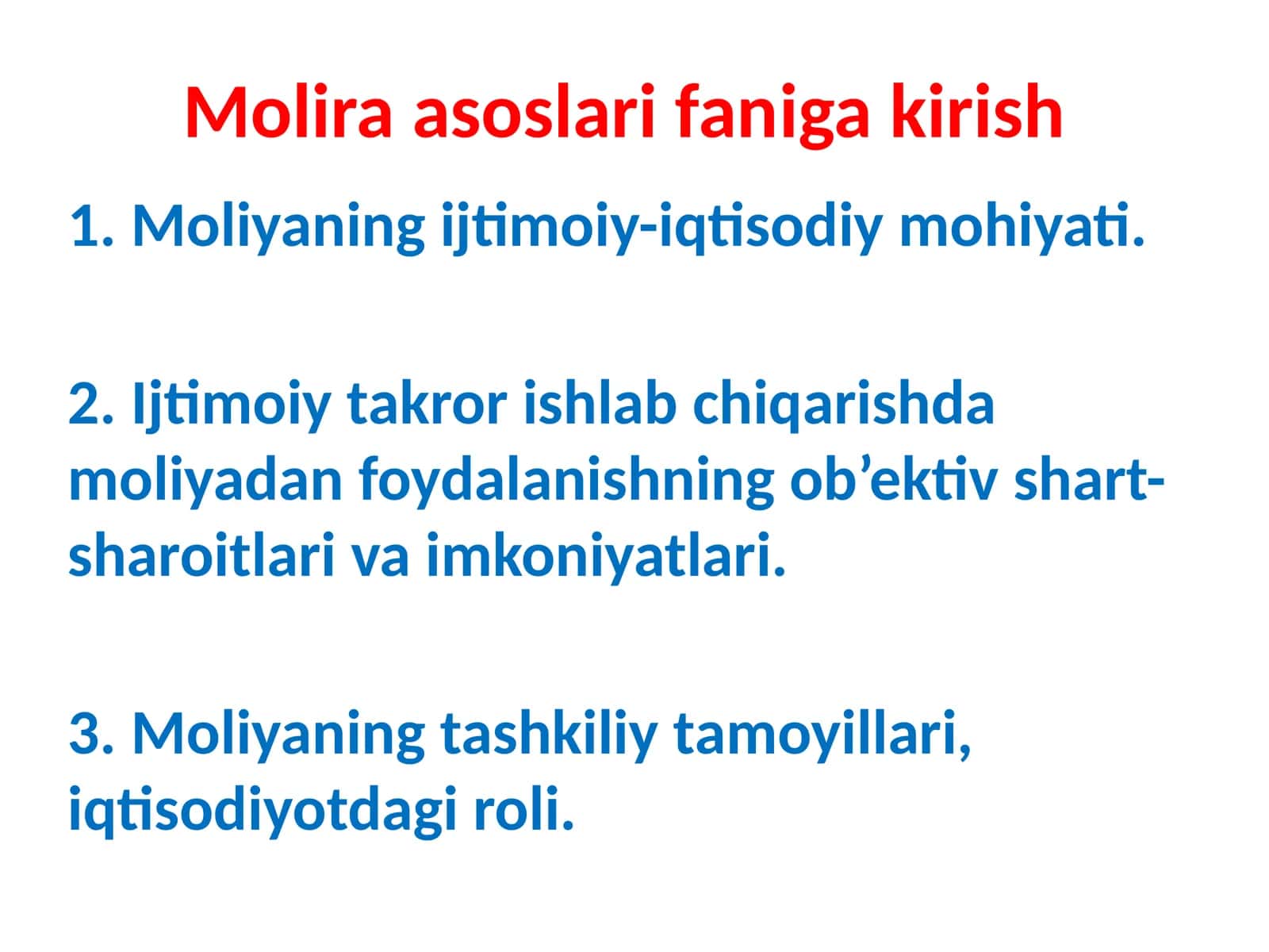 Molira asoslarifanigakirish