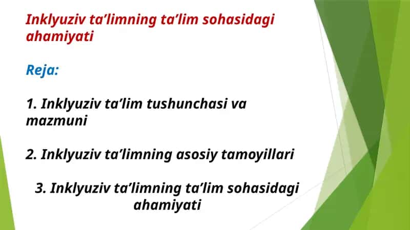 Inklyuziv taʼlimning taʼlim sohasidagi ahamiyati