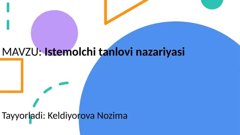 Istemolchi tanlovi nazariyasi