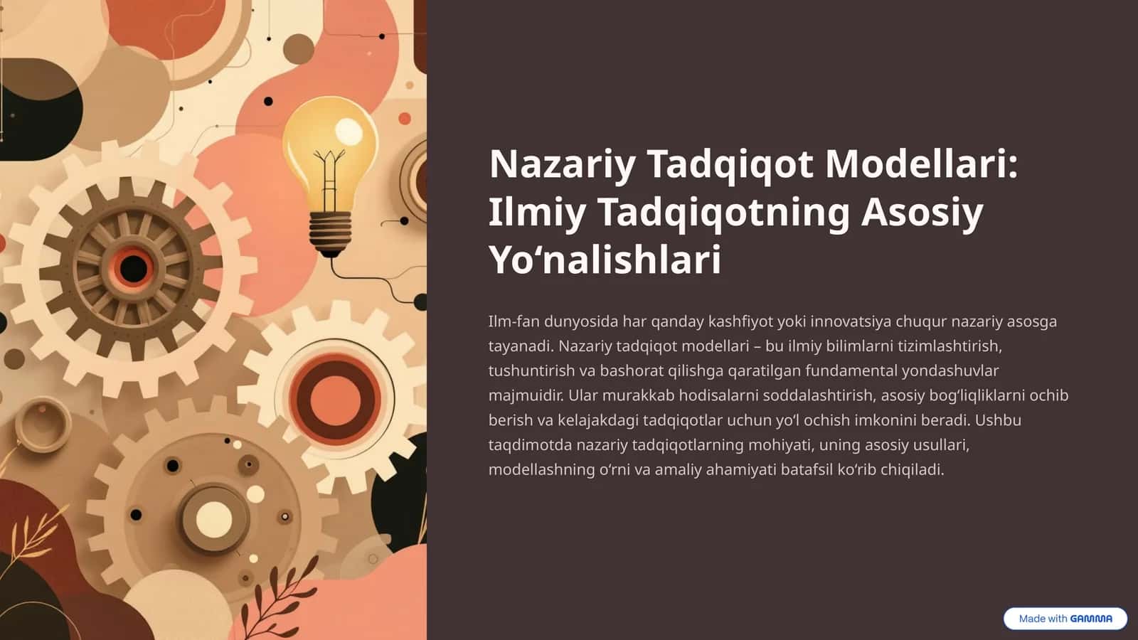 Nazariy Tadqiqot Modellari: Ilmiy Tadqiqotning Asosiy Yo‘nalishlari