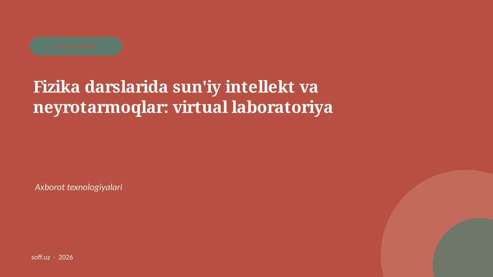 Sun'iy intellekt va neyrotarmoqlar: virtual laboratoriya