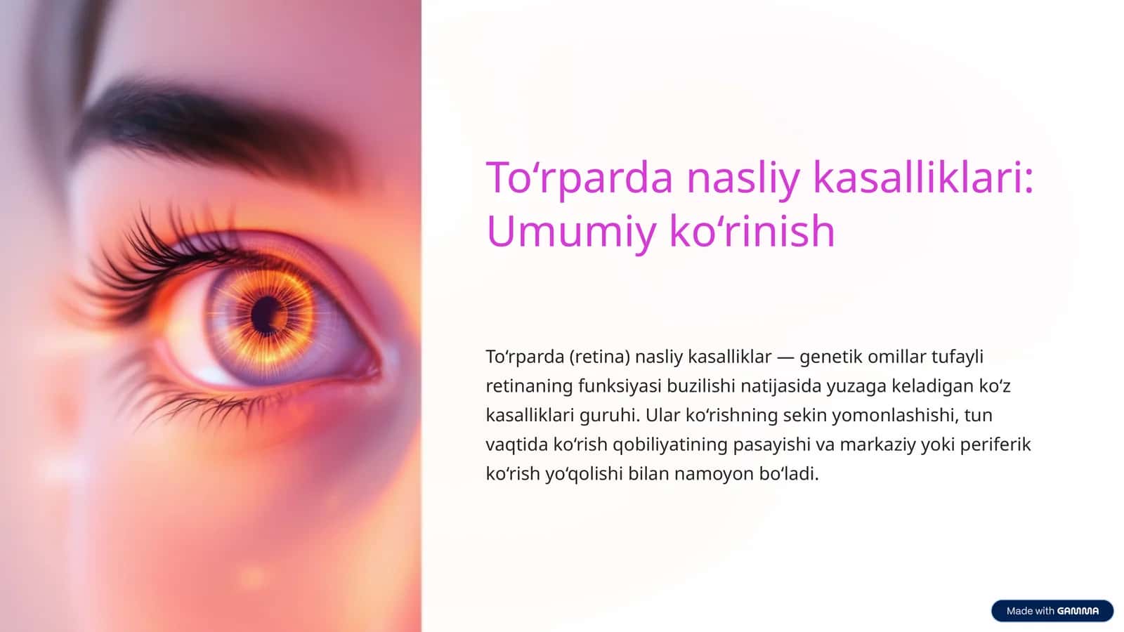 To‘rparda nasliy kasalliklari: Umumiy ko‘rinish