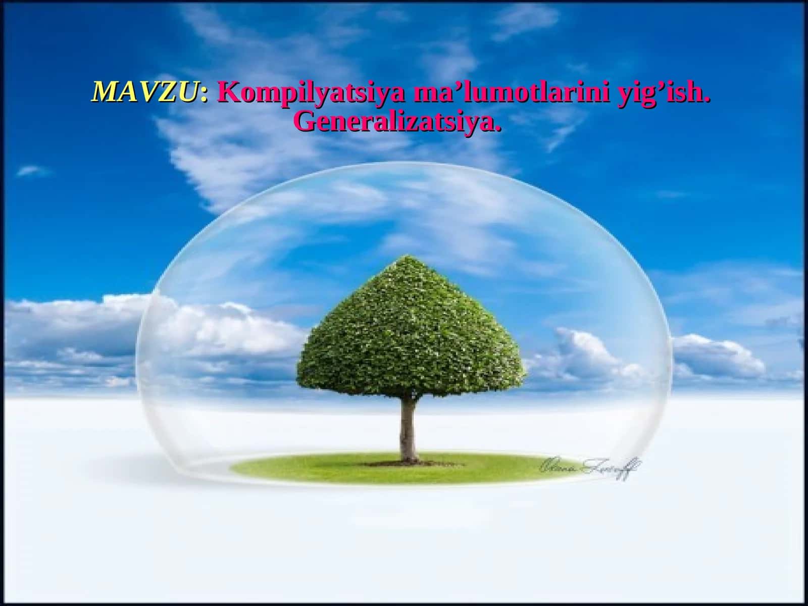 Kompilyatsiya ma’lumotlarini yig’ish. Generalizatsiya