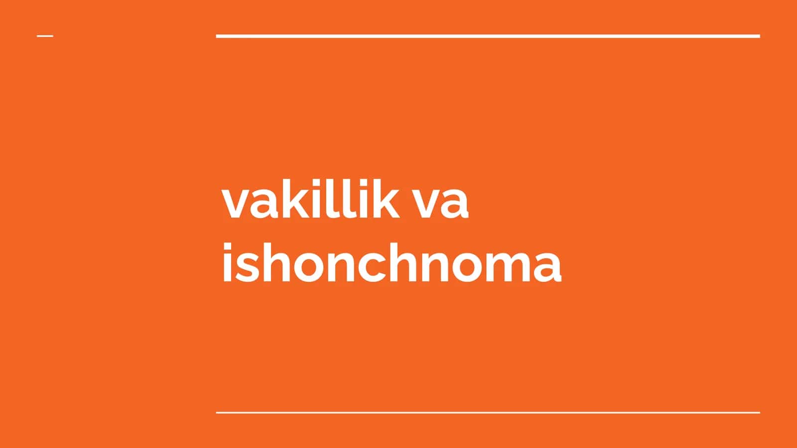 Vakillik va ishonchnoma