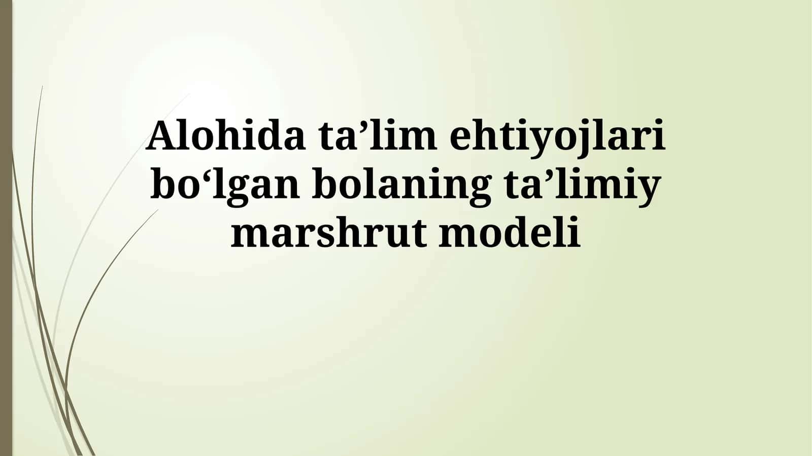 Maxsus Ta'limga Muhtojna Bola Uchun Ta'lim Yo'lining Rejalashtirilishi