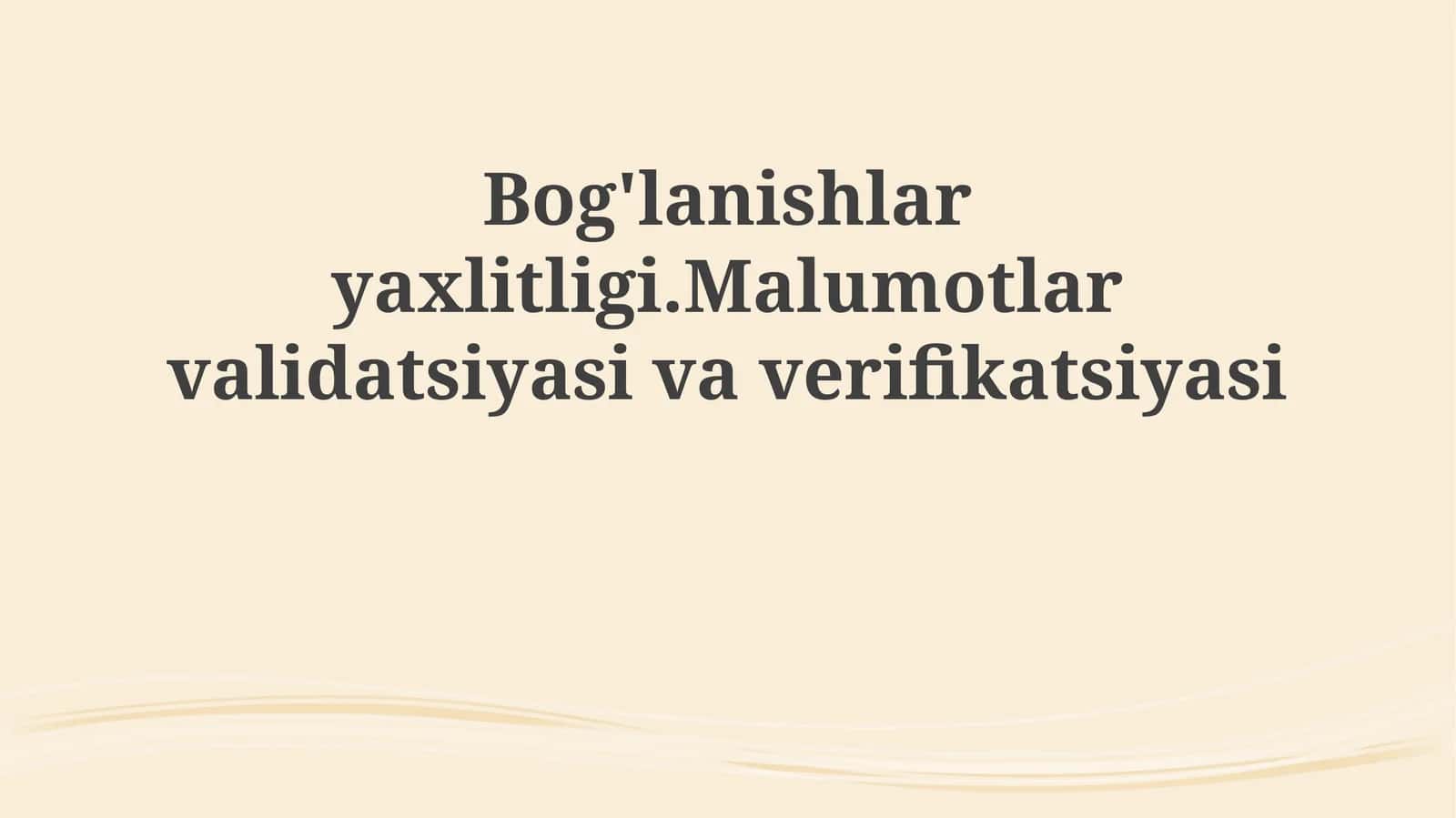 Ma'lumotlar yaxlitligi