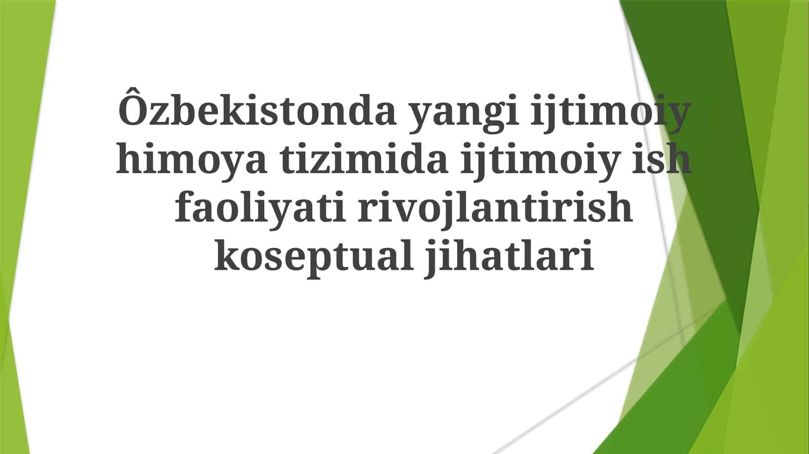 O'zbekistonning Yangi Ijtimoiy Ta'minot Tizimi