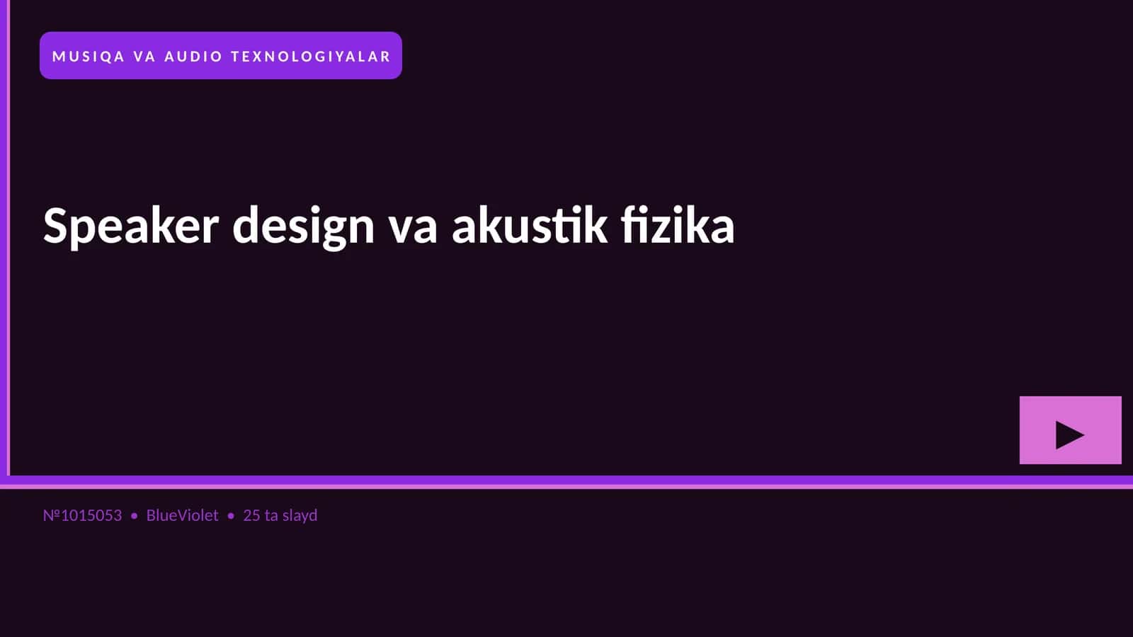 Speaker design va akustik fizika