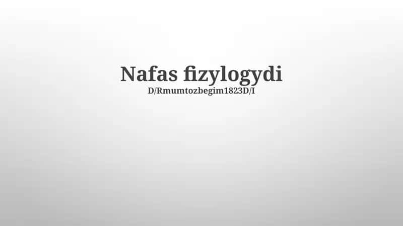 Nafas fizyologydi