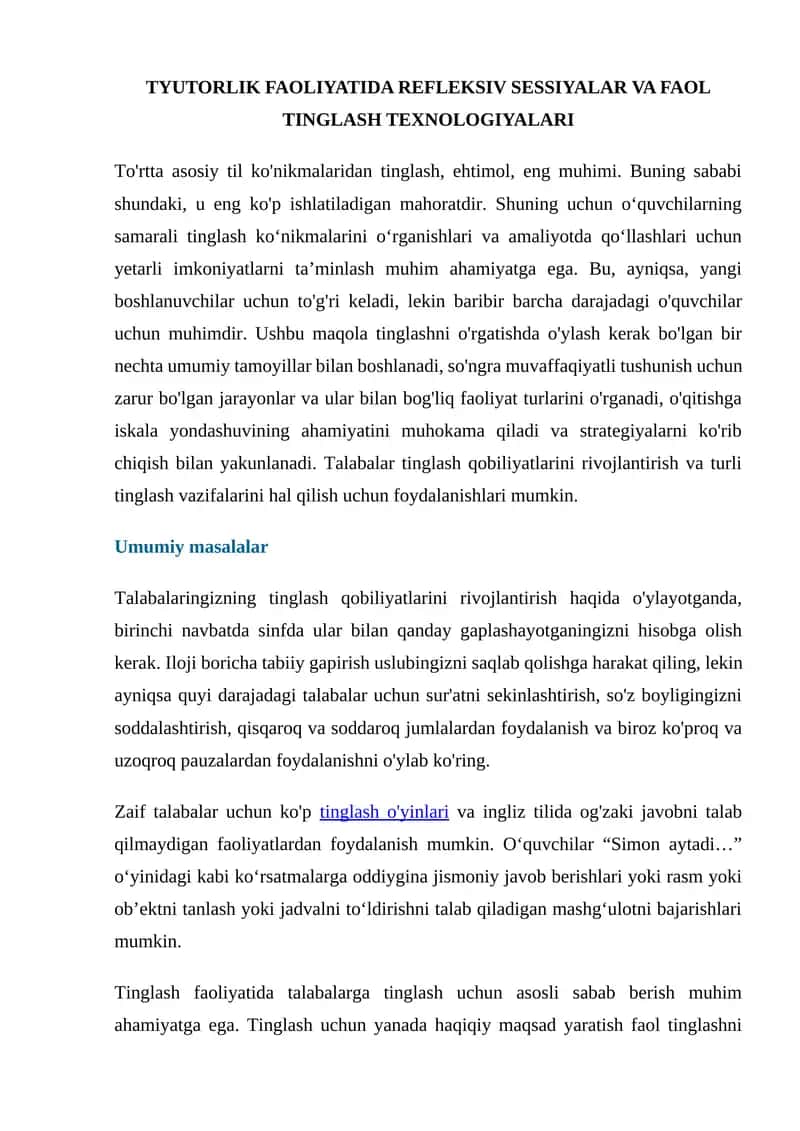 Tinglash texnologiyalari