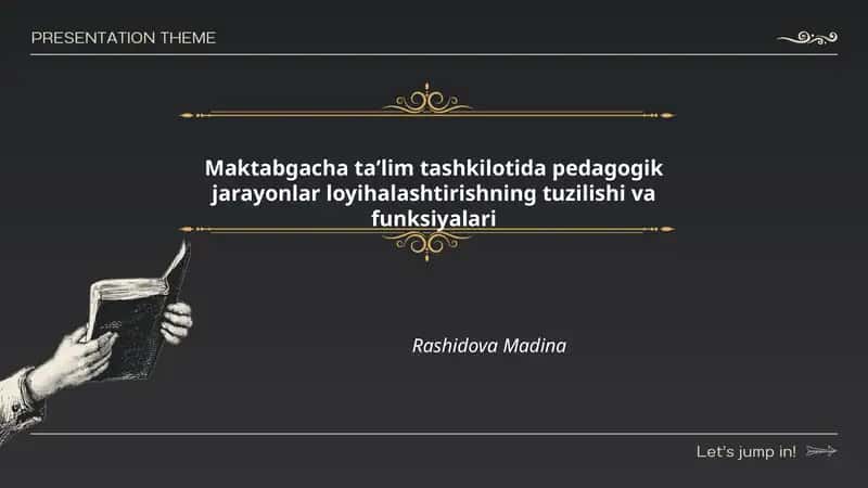 Maktabgacha taʼlim tashkilotida pedagogik jarayonlar loyihalashtirishning tuzilishi va funksiyalari