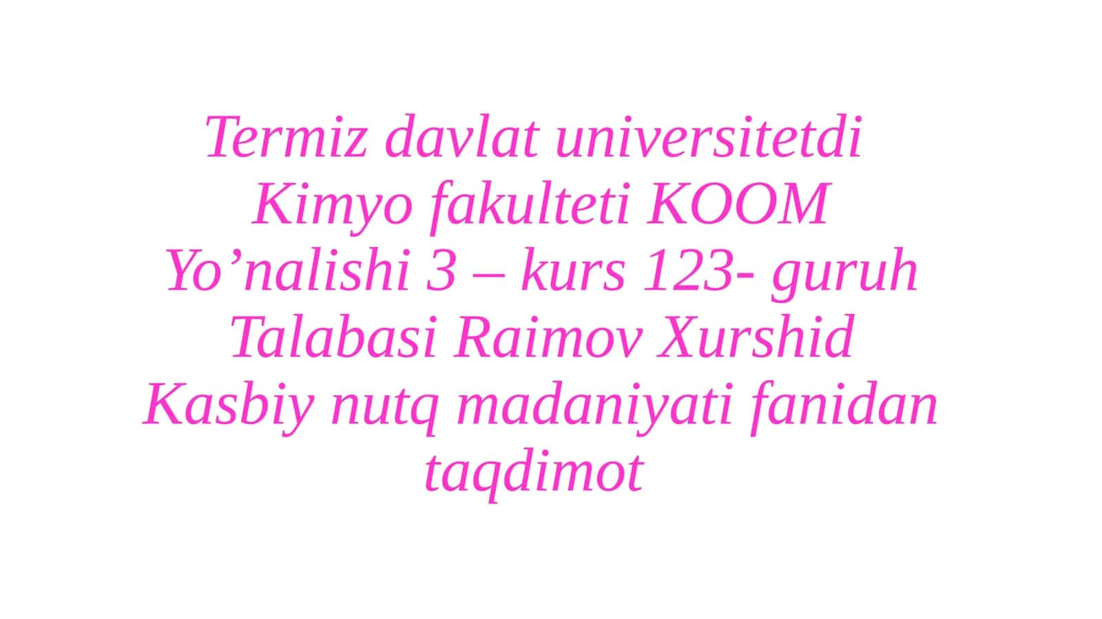 Kasbiy Muloqot Uslubiyati