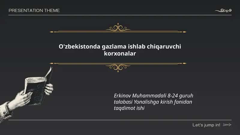 O'zbekistonda gazlama ishlab chiqaruvchi korxonalar