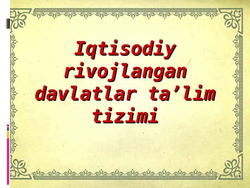 Fransiyada Ta'lim Tizimi
