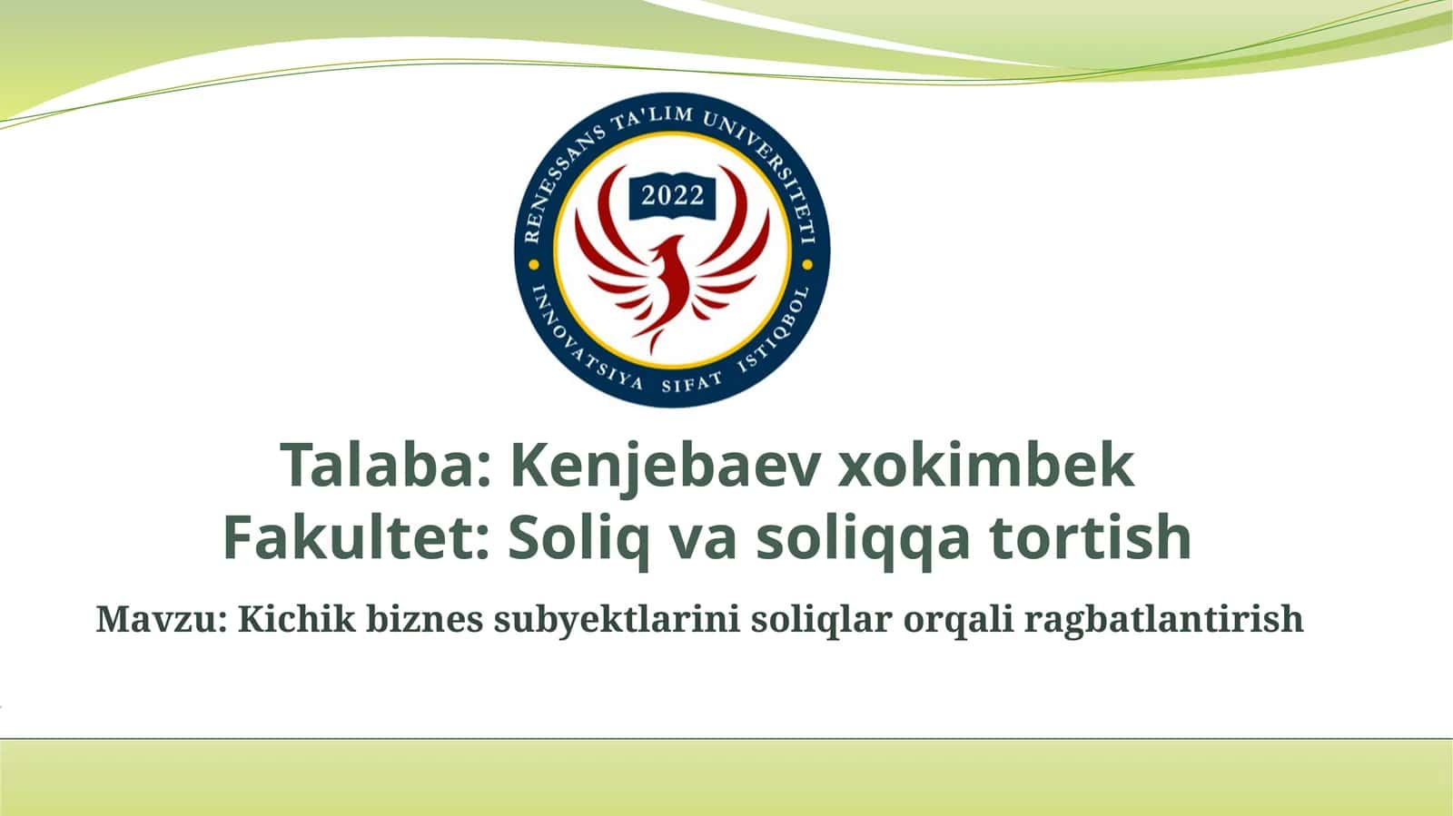 Kichik biznes subektlarini soliqlar orqali raqobatlandirish
