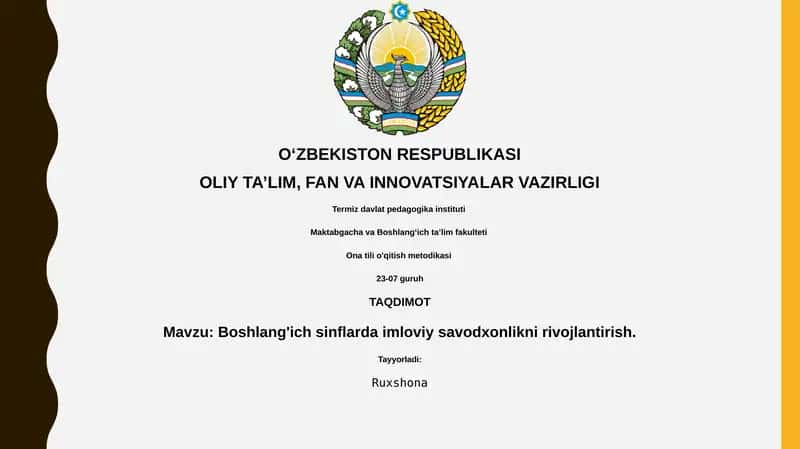 Ona tili o'qitish metodikasi