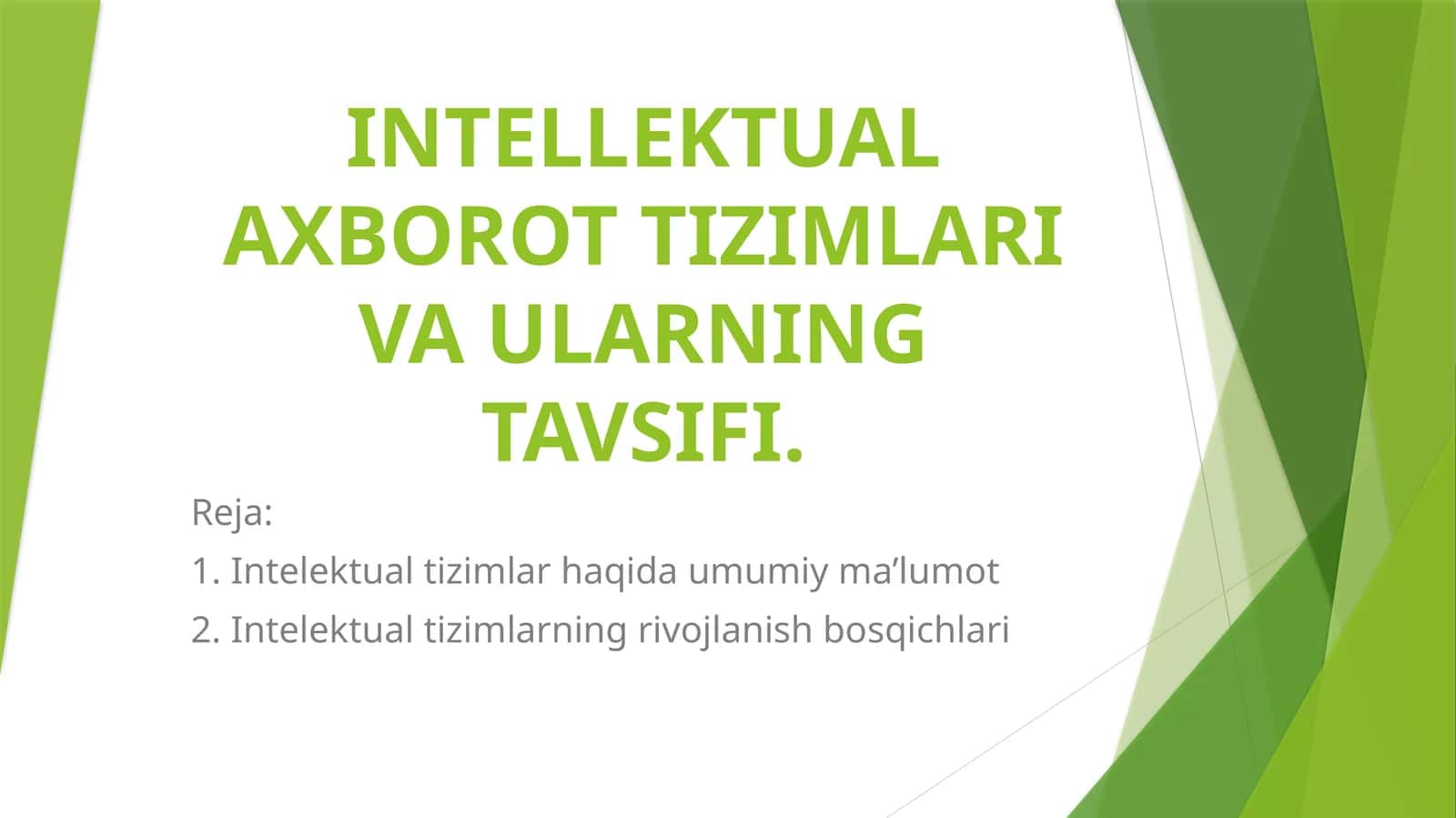 Intellektual Axborot Tizimlari