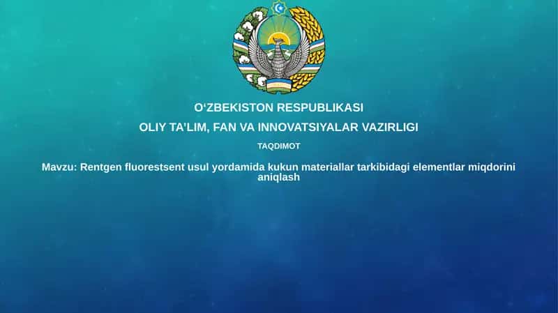 Rentgen-fluoressent tahlilining asoslari va usullari