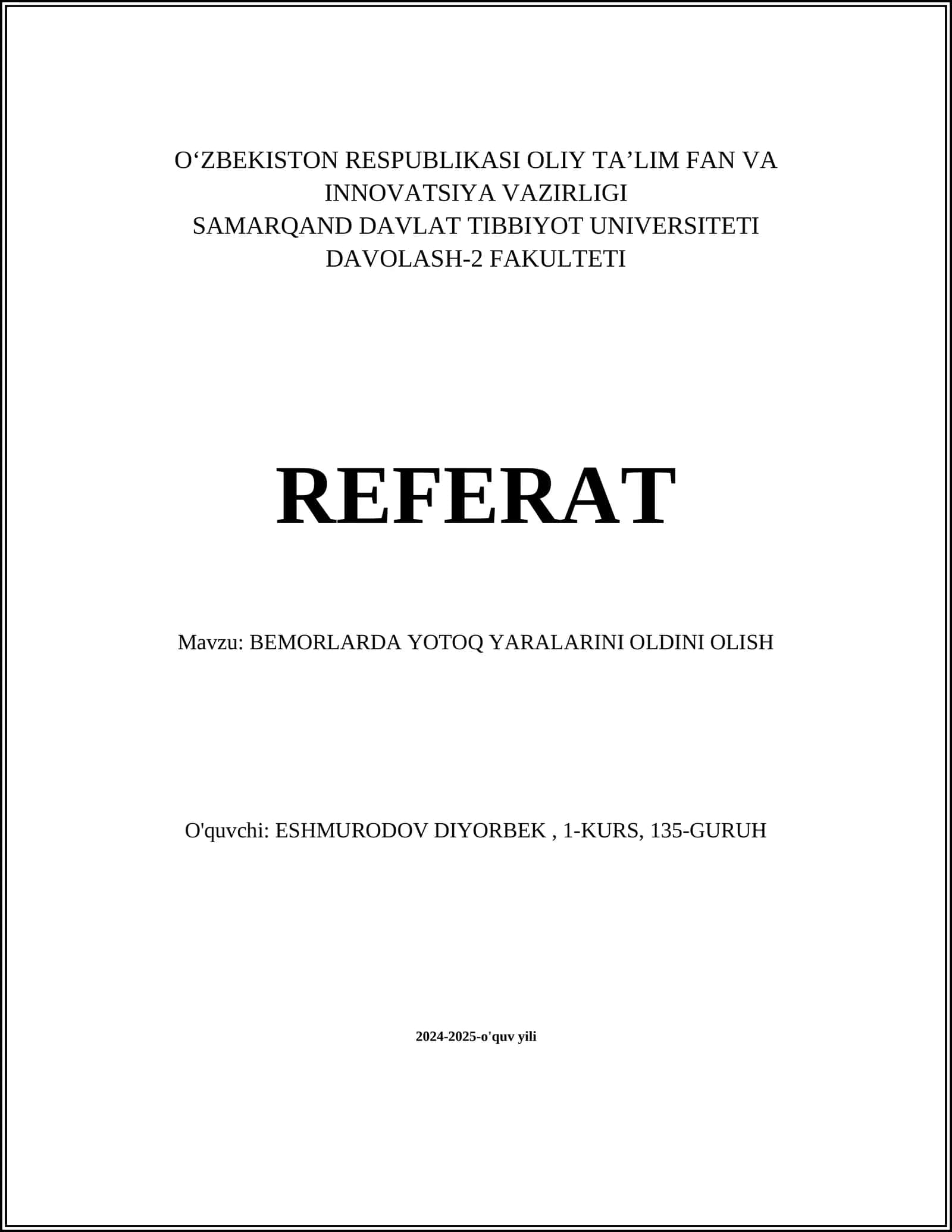 Yotoq yaralarini oldini olish