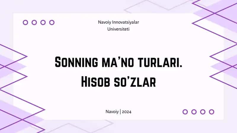 Sonningma'noturlari.Hisobso'zlar