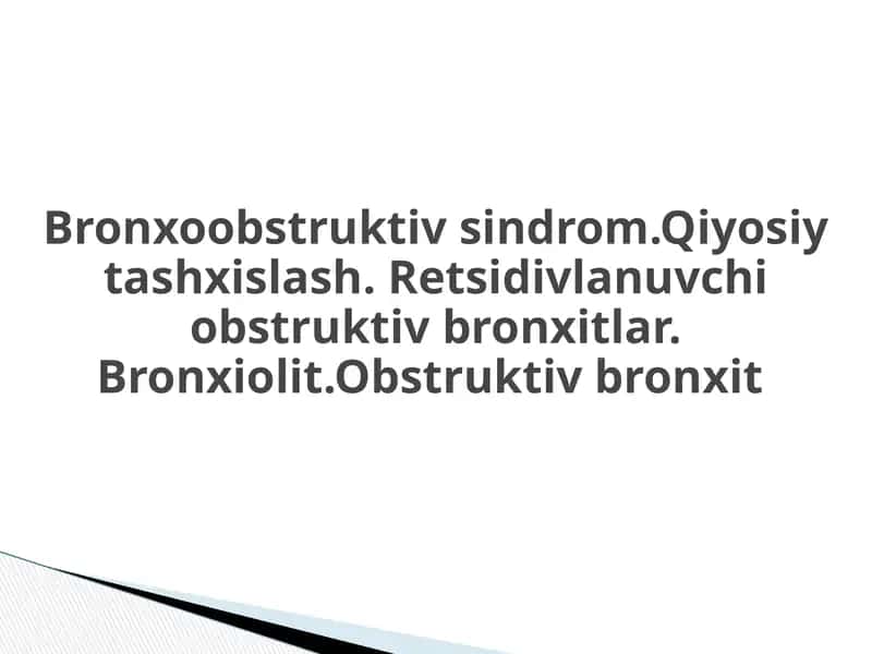 Bronxoobstruktiv sindrom