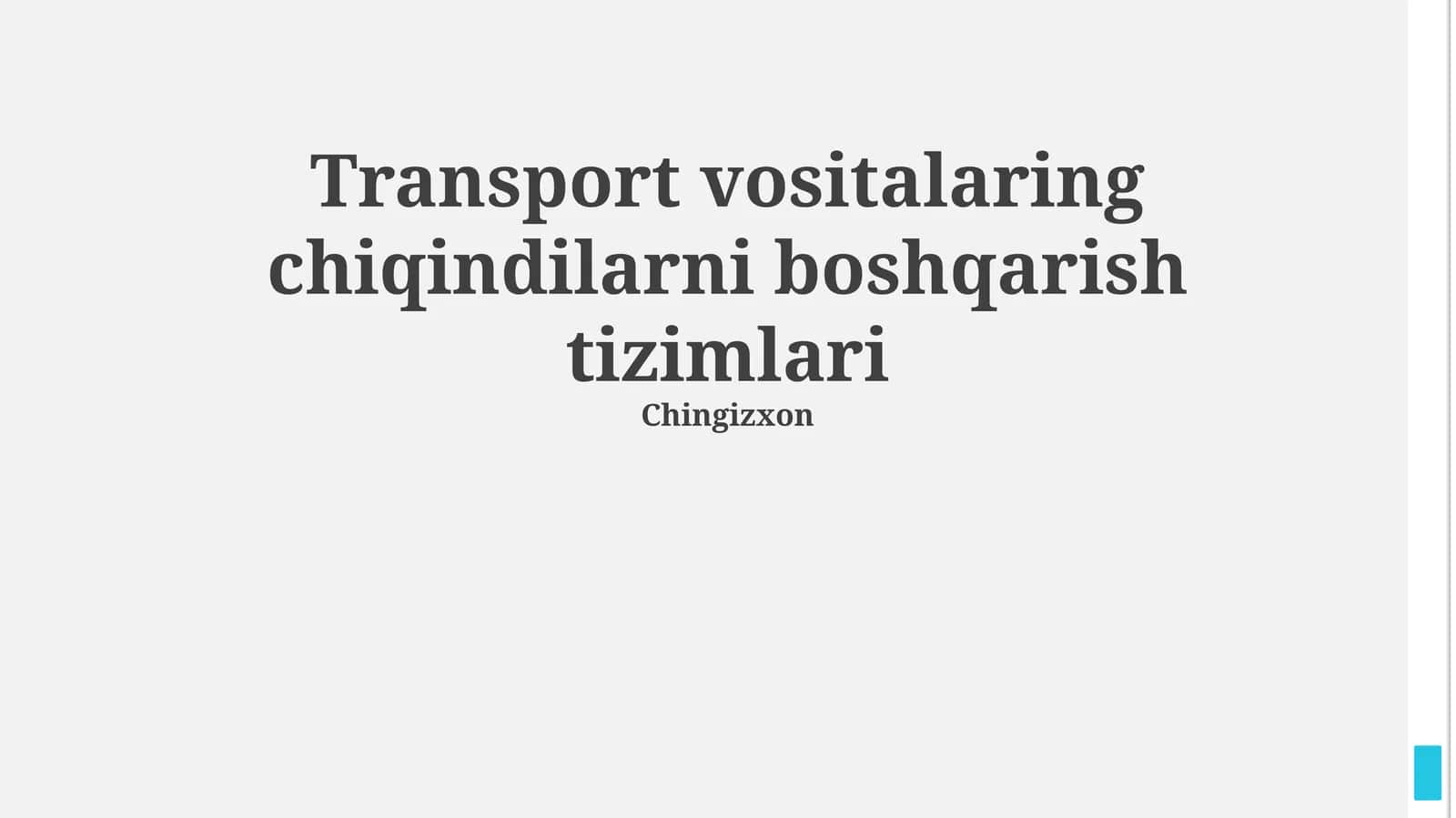 Avtotransport chiqindilarini boshqarish tizimlari
