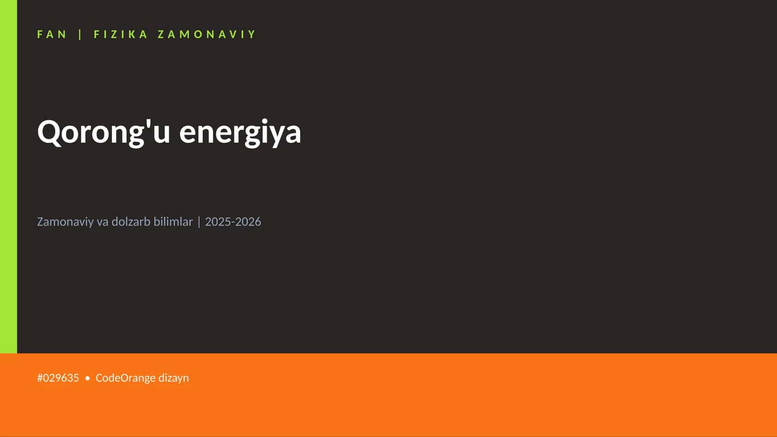 FIZIKA ZAMONAVIY