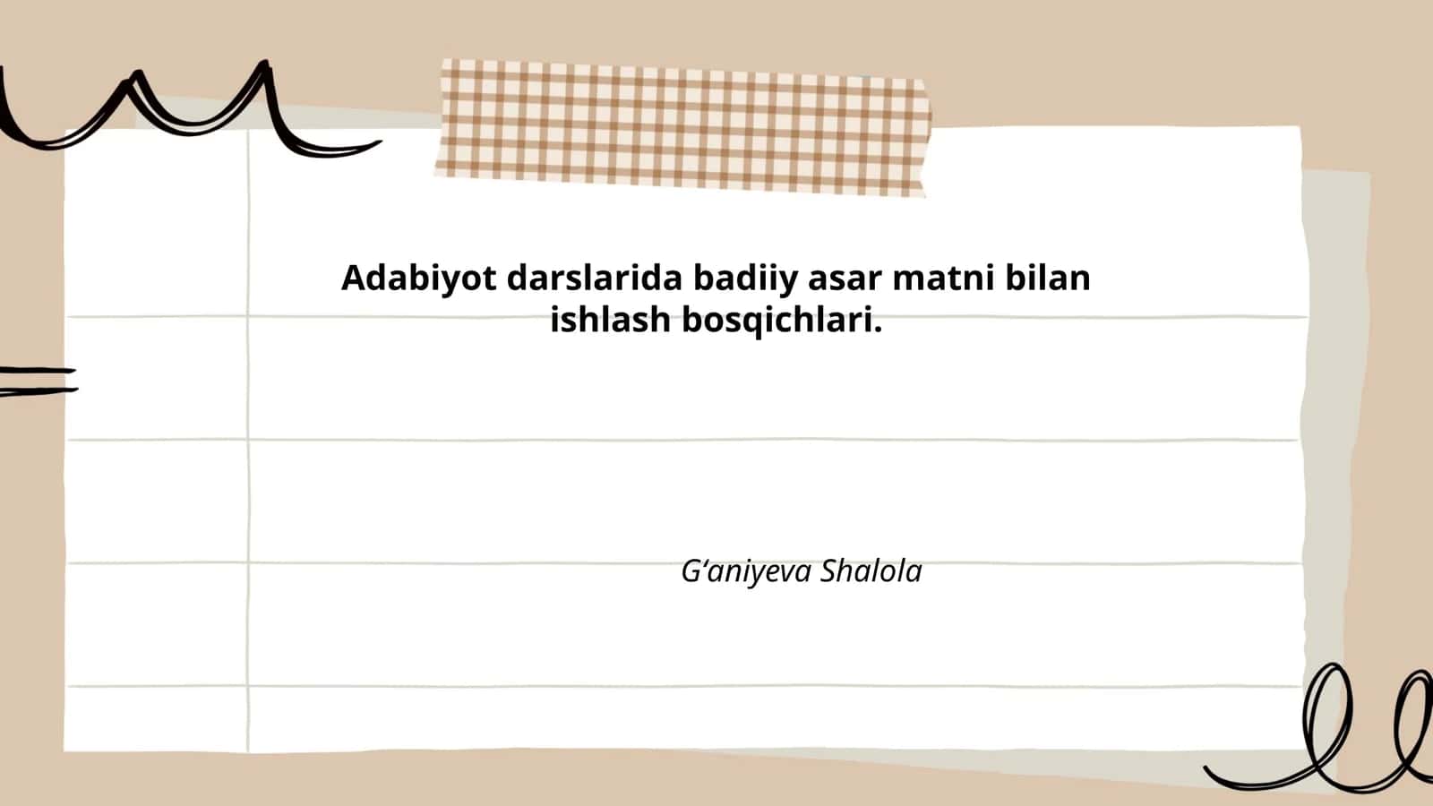 Adabiyot darslarida badiiy asar matni bilan ishlash bosqichlari