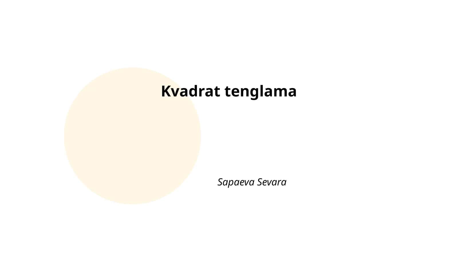 Kvadrat tenglama