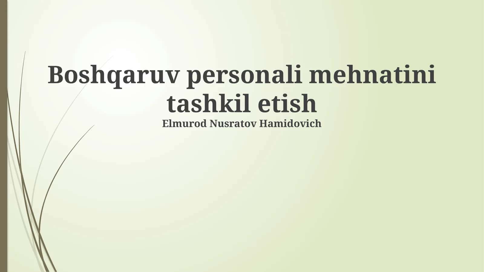 Rahbariy Xodimlar Ishining Tashkiloti