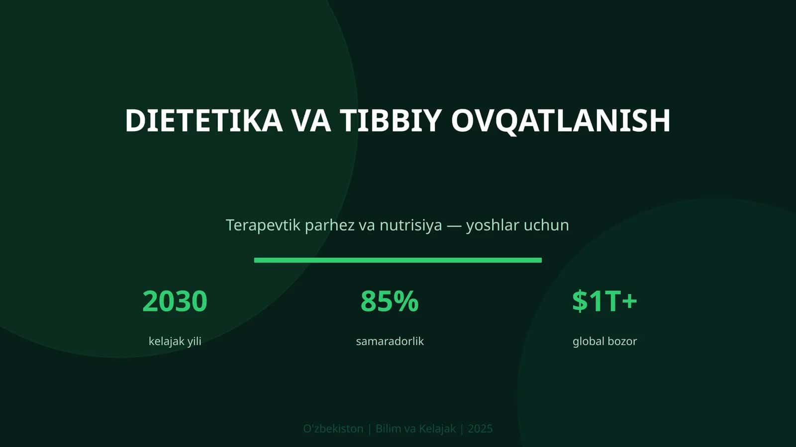 DIETETIKA VA TIBBIY OVQATLANISH Terapevtik parhez va nutrisiya — yoshlar uchun