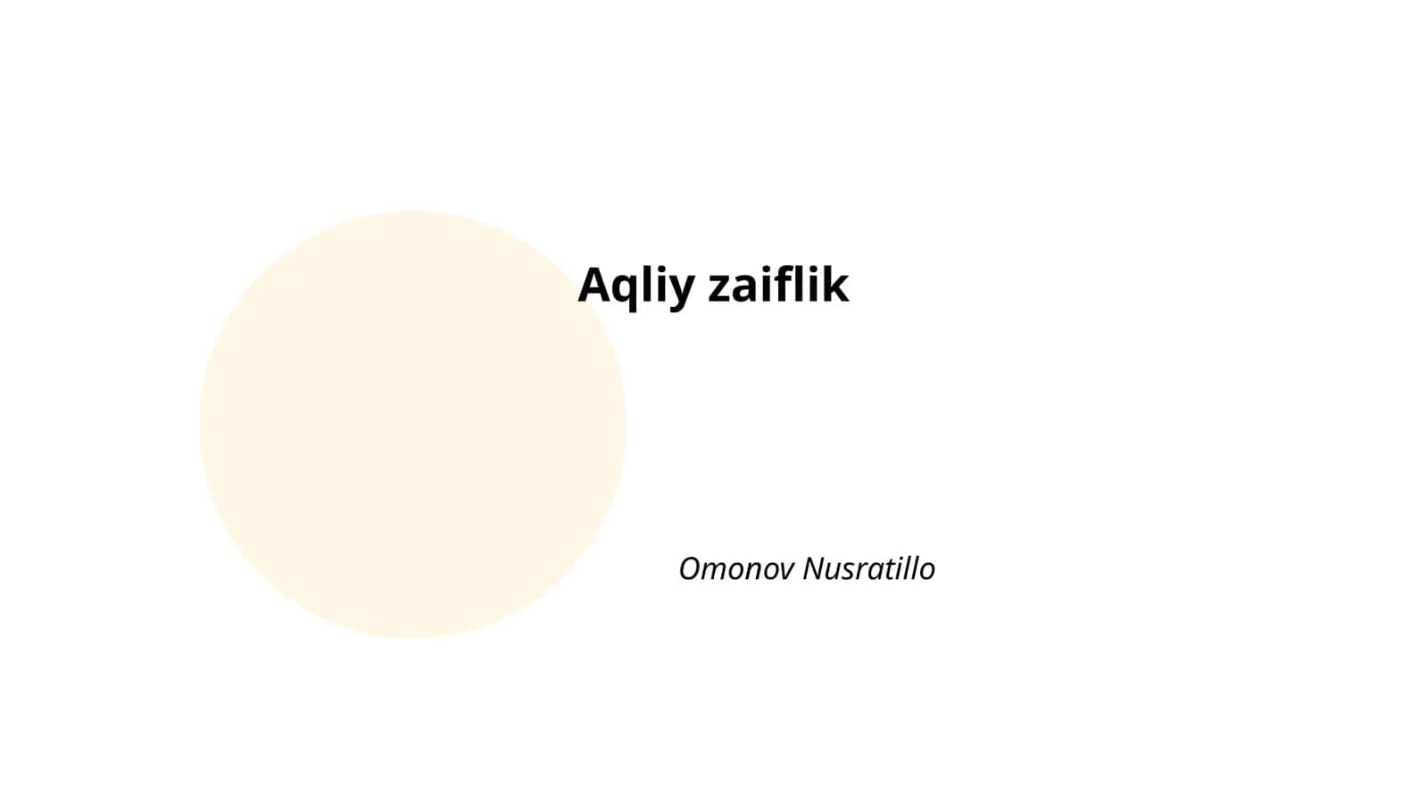 Aqliy zaiflik va ta’lim