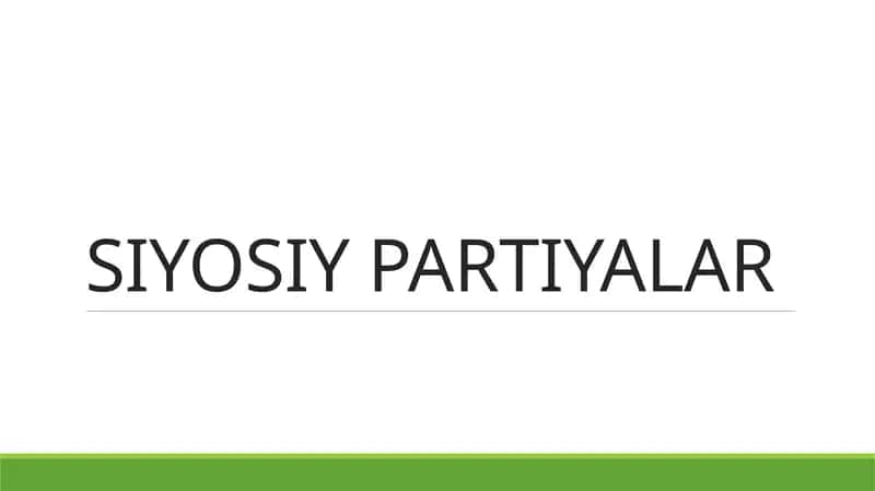 Siyosiy partiyalar