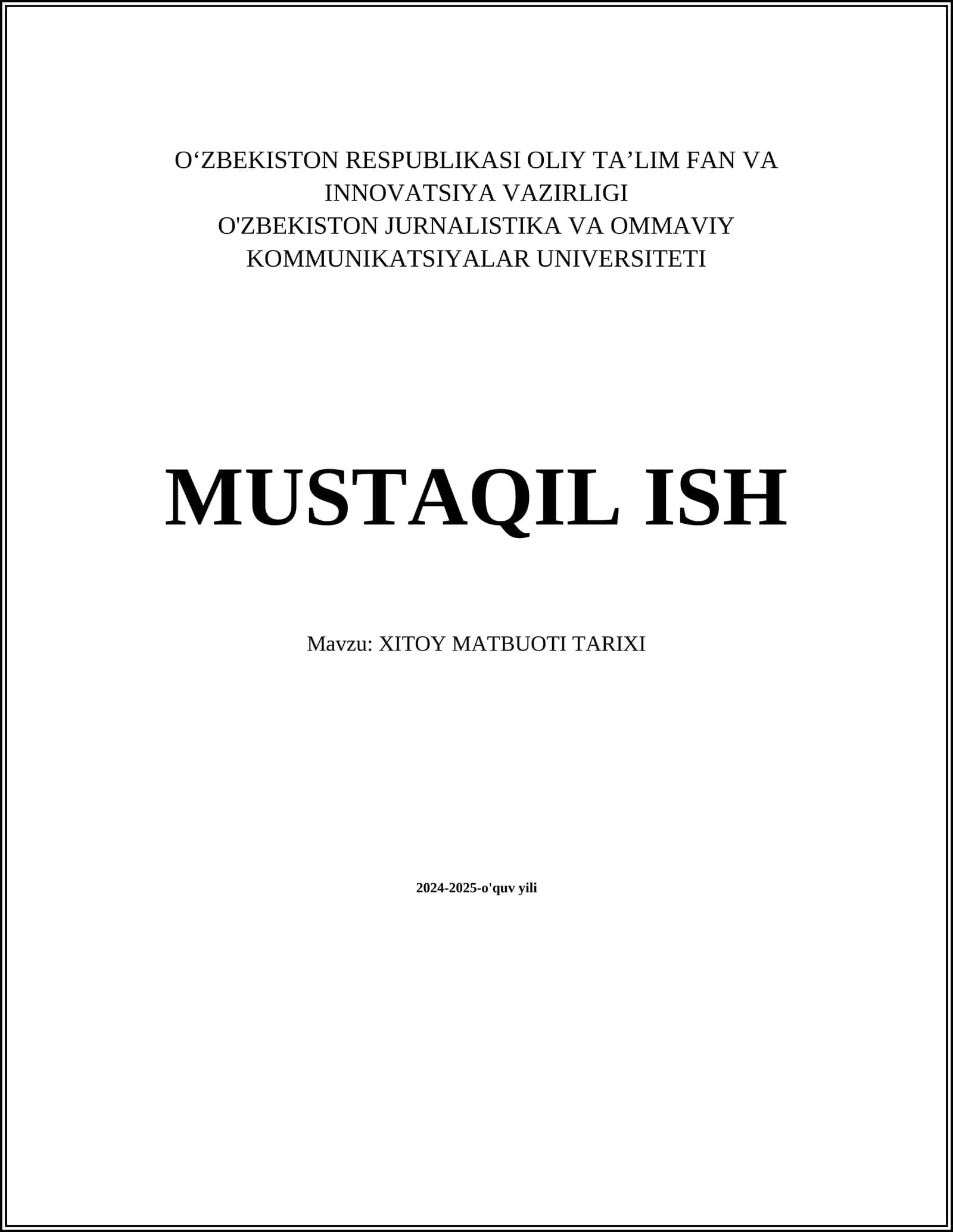 XITOY MATBUOTI TARIXI