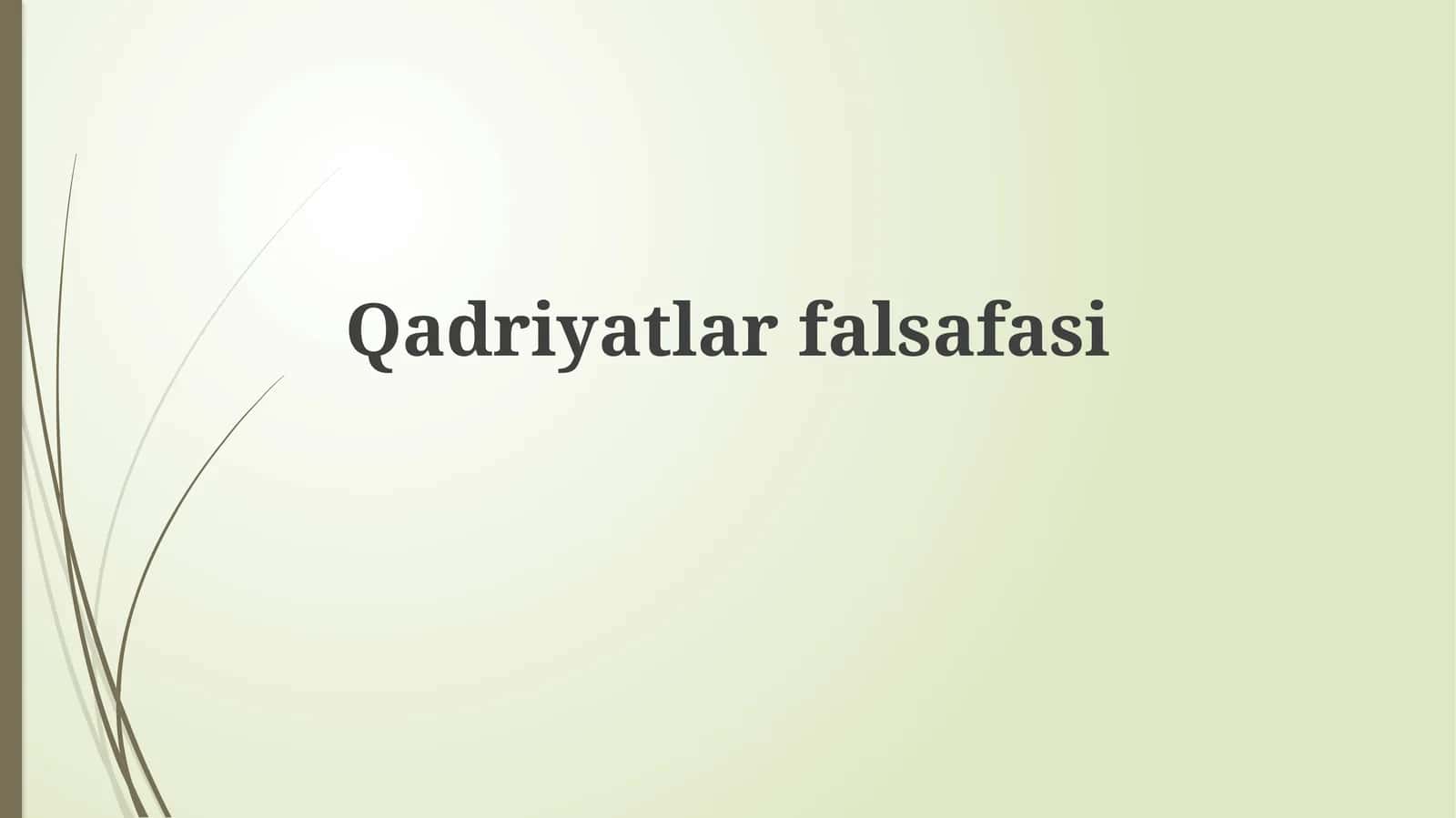 Qadriyatlar falsafasi